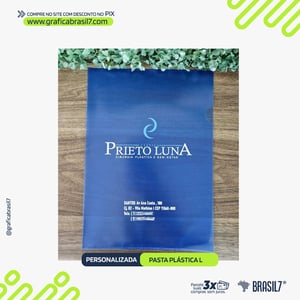 Pasta L A4 Plastica PVC - 2 Cor Plástico 22,5x33cm 2 cores de impressão Impressão Serigráfica  