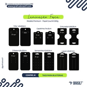 TAG BIJU 5X9cm 300g Laminação Fosca