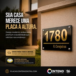 Placa de Número Residencial 3D Personalizada – Frete Grátis - Design Moderno e Sofisticado