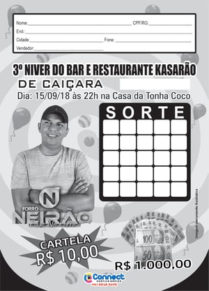 BINGOS  15X20 A5 1X0 PAPEL COMUM 15X20 1X0 PRETO E BRANCO PICOTE QUANTIDADE DE FOLHAS POR BLOCO