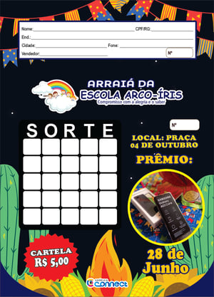 BINGOS  20X28 A4 4X0 PAPEL COMUM 20X28 4X0 COLORIDO PICOTE QUANTIDADE DE FOLHAS POR BLOCO