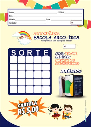 BINGOS  15X20 A5 4X0 PAPEL COMUM 15X20 4X0 COLORIDO PICOTE QUANTIDADE DE FOLHAS POR BLOCO