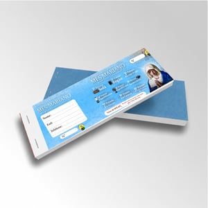 RIFA BLOCO 15X5 COLOR Papel Comum 15x5 cm COLORIDO  Picote, Cola e Grampo Bloco de 100 folhas