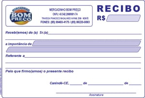 BLOCO PEDIDOS, RECIBOS 15X21 COLORIDO PAPEL COMUM 75 G 15X21CM 4X0  PICOTE, COLA E GRAMPO BLOCOS COM 100 FOLHAS