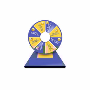 ROLETA P Diâmetro do PVC (círculo) 38x38cm 40CM X 54CM 4X0 Impresso em adesivo Base em metalon 