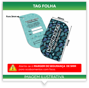 TAG - ESPECIAL - 300G - VLFV - FRENTE E VERSO COUCHE 300G 91mm x 51mm 4X0 / 4X4 verniz local CORTE ESPECIAL laminação fosca
