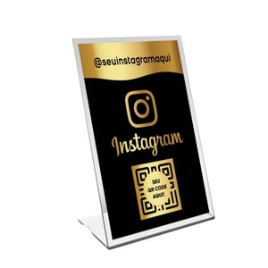 Placa Acrílica Intagram Acrilico com folha ofset impressa 10x15 4x0   