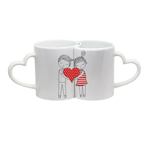 Caneca Dupla Love Cerâmica 325ml  Estampa Sublimação Estampa Sublimação 