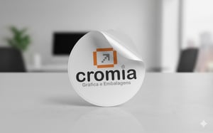 ADESIVO REDONDO 5x5cm Vinil Fosco ou Brilho 5x5 cm 4x0  Corte Personalizado 