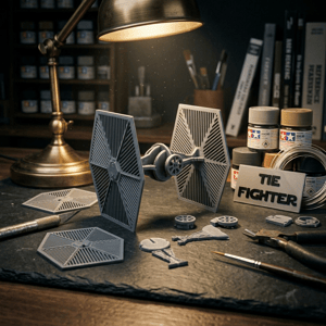 Kit Card TIE Fighter + Star Wars 3D – Montagem Interativa