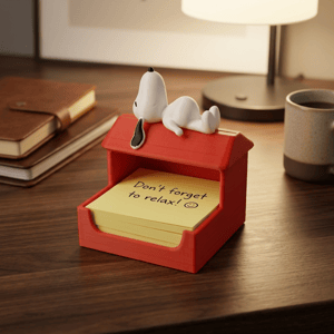 Porta Post-it Snoopy 3D – Organizador de Mesa Geek