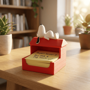 Porta Post-it Snoopy 3D – Organizador de Mesa Geek