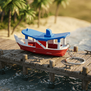 Barco Popopô 3D – Miniatura Regional (Chaveiro)