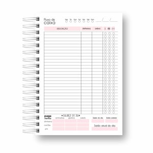 Caderneta Fluxo de Caixa Caderno Controle Financeiro Livro Caixa personalizado