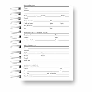 Caderno Anamnese Cílios capa com seu nome