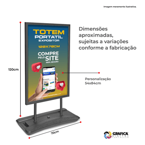 Totem Portátil Expositor Dupla Face 120x70 Display