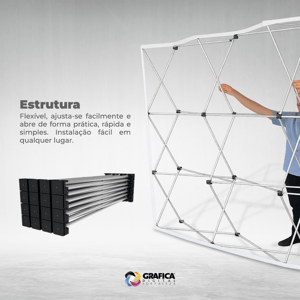 Painel Pantográfico Tam. 225x225cm Reto (Backdrop Desmontável)