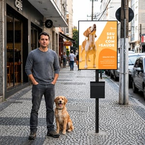 Totem Com Porta Sacolas Para Pets