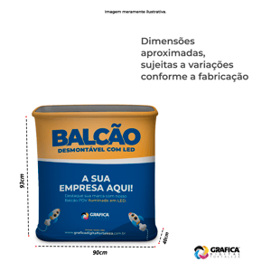 Balcão PDV Retrátil Tecido - Led