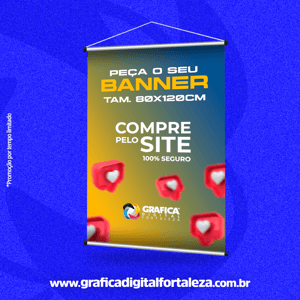 Banner 80x120cm Lona  4x0  Corda + Cabo 