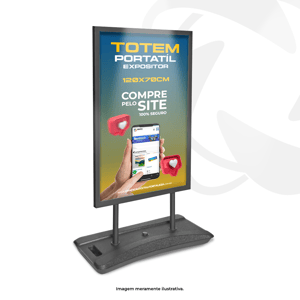 Totem Portátil Expositor Dupla Face 120x70 Display