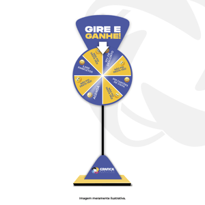 Roleta Personalizada Tam. 60x170cm PVC Diâmetro do PVC (círculo) 60x60cm 4x0 Impresso em adesivo Base em metalon 