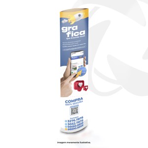 Totem Eliptico Tam. 40x180cm Papel Duplex Matte 650g 40x180cm 4x0 cores  Corte Reto 