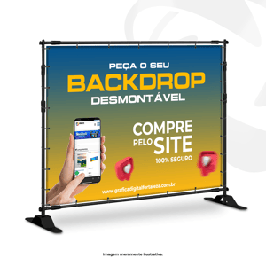 PAINEL BACKDROP (AJUSTÁVEL) Lona fosca com ilhós 200x200cm (Lona Tamanho 190x190cm) 4x0 Preto Estrutura em alumínio Produto entregue desmontado