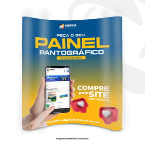 Painel Pantográfico Tam. 274x230cm Curvo (Backdrop Desmontável) Base Alumínio e Lâminas Poliestireno 274x230cm 4x0  Material Resistente O kit vai com case para transporte