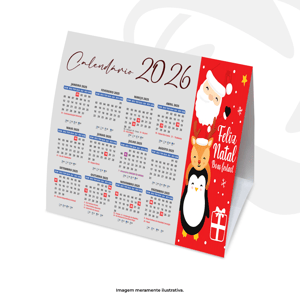 Calendário de Mesa Triangular - Tam. 13x10cm Triplé 225g 13x10cm 4x4 Impressão Laser Corte Reto 