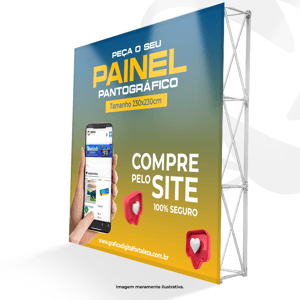 Painel Pantográfico Tam. 225x225cm Reto (Backdrop Desmontável) Base Alumínio e Impresso em Tecido 225X225cm 4x0  Material Resistente O kit vai com bolsa para transporte