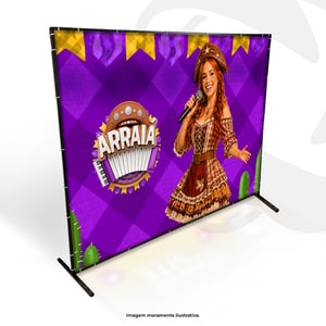 BACKDROP METALON DESMONTÁVEL Lona fosca com ilhós e estrutura em metalon Lona Tam. 190x190cm ou 290x190cm 4x0 Pintura preta A arte deve ser produzida com 10cm a menos em cada lado, garantindo melhor tensionamento e encaixe na estrutura Valor somente pelo site