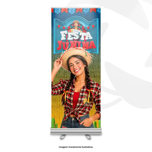 BANNER ROLL-UP 80x200cm Base de Rolagem Alumínio 80x200cm 4x0 Brilho ou Fosco Material Resistente 