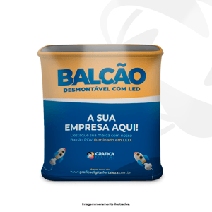 Balcão PDV Retrátil Tecido - Led