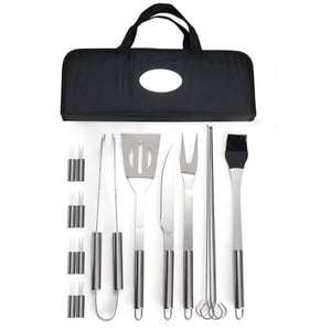 Kit Churrasco com 17 peças em Inox