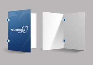 Pasta com Orelha COUCHÊ BRILHO 300 GRAMAS 31x45 cm 4X0 CORES LAMINAÇÃO FOSCA FRENTE CORTE ORELHA 