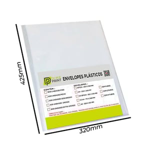 ENVELOPE/SACO PLÁSTICO - A3 -  320x425 mm PLÁSTICO Polietileno 320x425 mm Transparente Espessura Médio Sem furos Transparente 