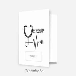 CAPA ECONÔMICA APERGAMINHA 150 G 33x46 cm 4X0  ORELHA, VINCO Ex.: Impressão de Logomarca, Endereço, Contatos, Imagens e/ou Frases. Pasta com fundo branco.