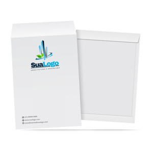Envelope Saco Econômico Papel Sulfite 90g 24x34 cm 4x0  1 LADO DE IMPRESSÃO Envelopes com fundo branco.