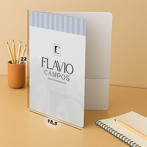 PASTA A5 COUCHE 150 GRAMAS 22x32 FECHADO 4X0  VINCO, BOLSO 