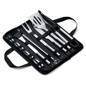 Kit Churrasco com 17 peças em Inox      