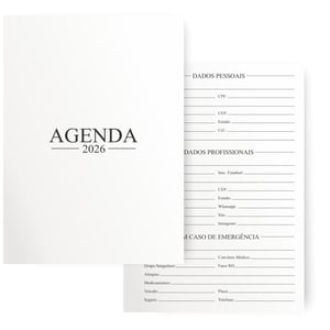 Agenda comercial diária personalizada 2026 A5 wire-o