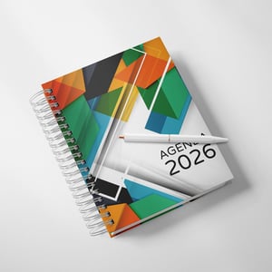 Agenda comercial diária personalizada 2026 A5 wire-o