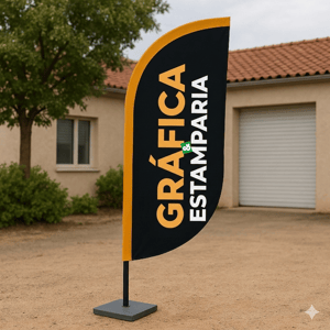 Wind Banner Completo (M) TECIDO TECNOSPORT 100% SINTÉTICO 2.45mx0.65m DUPLA FACE / IMPRESSÃO ULTRA HD EPSON ESTRUTURA DE  ALUMINIO DESMONTÁVEL FACA l PENA l VELA l ANGULO / BASE TITAN BLACK 