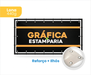 Lona 440g Com Ilhoses e Reforço Lona 440g Personalizado 4x0 Sem Revestimento Ilhoses e Reforço 