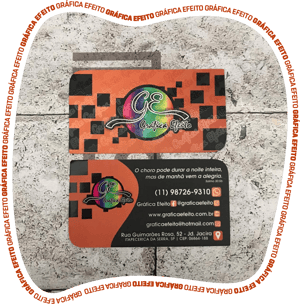 Cartão de Visita - Couchê 300g Tamanho 5x9cm - 4x4 (frente e verso colorido) - Laminação fosca e verniz localizado frente e verso - Cantos arredondados 1.000 unidades