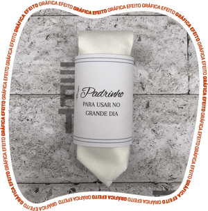 Cinta para Gravata - Papel fotográfico - 180g - Tamanho 9x21cm - 4x0 Somente frente Brilho Corte reto 