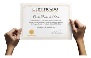 IMPRESSÃO DE CERTIFICADO VERGE 180G A4 FRENTE E VERSO COLORIDO   