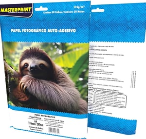 PAPEL FOTOGRÁFICO MASTERPRINT- AUTO-ADESIVO 115g      
