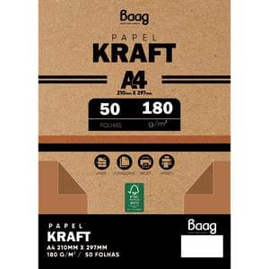 PAPEL KRAFT A4 180g/m 50 FOLHAS      